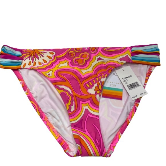 Trina Turk bikini bottom 70’s mod pink print NWT - Picture 1 of 7